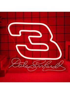 Neon Racing Sign Tribute - Legends Never Die Wall Decor for Fans & Man Caves